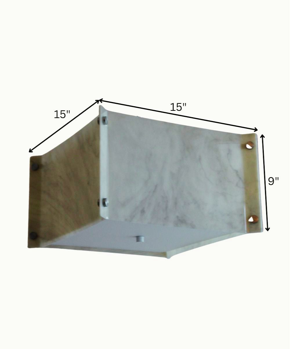 Pop Steady Flush Mount Conversion Kit 16"w Faux Marbled Alabaster Shade – LampsUSA, view 3