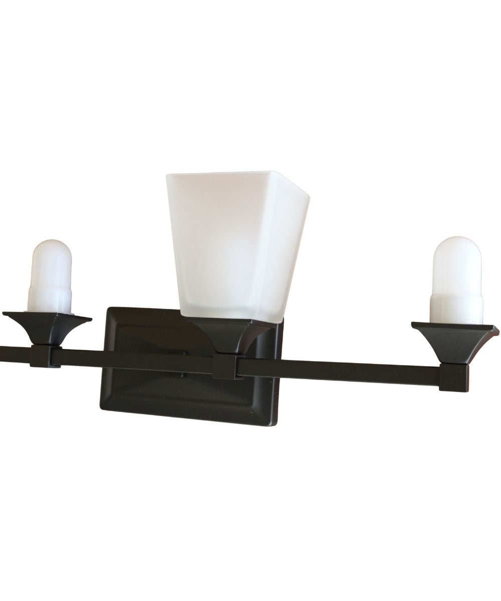 27"W 4-Light LED Bath Vanity Light Fixture Oil Rubbed Bronze Finish with Square Glass Shades – LampsUSA, view 6