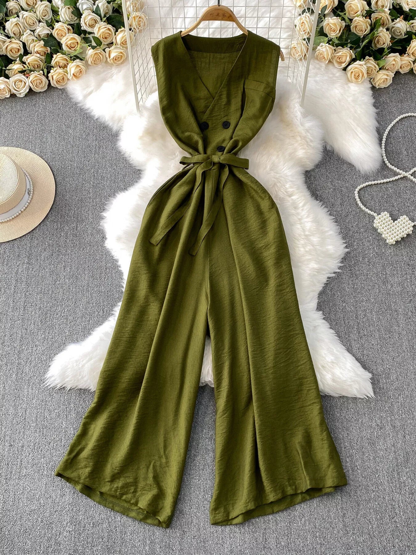 Sleeveless Wide Leg Jumpsuit