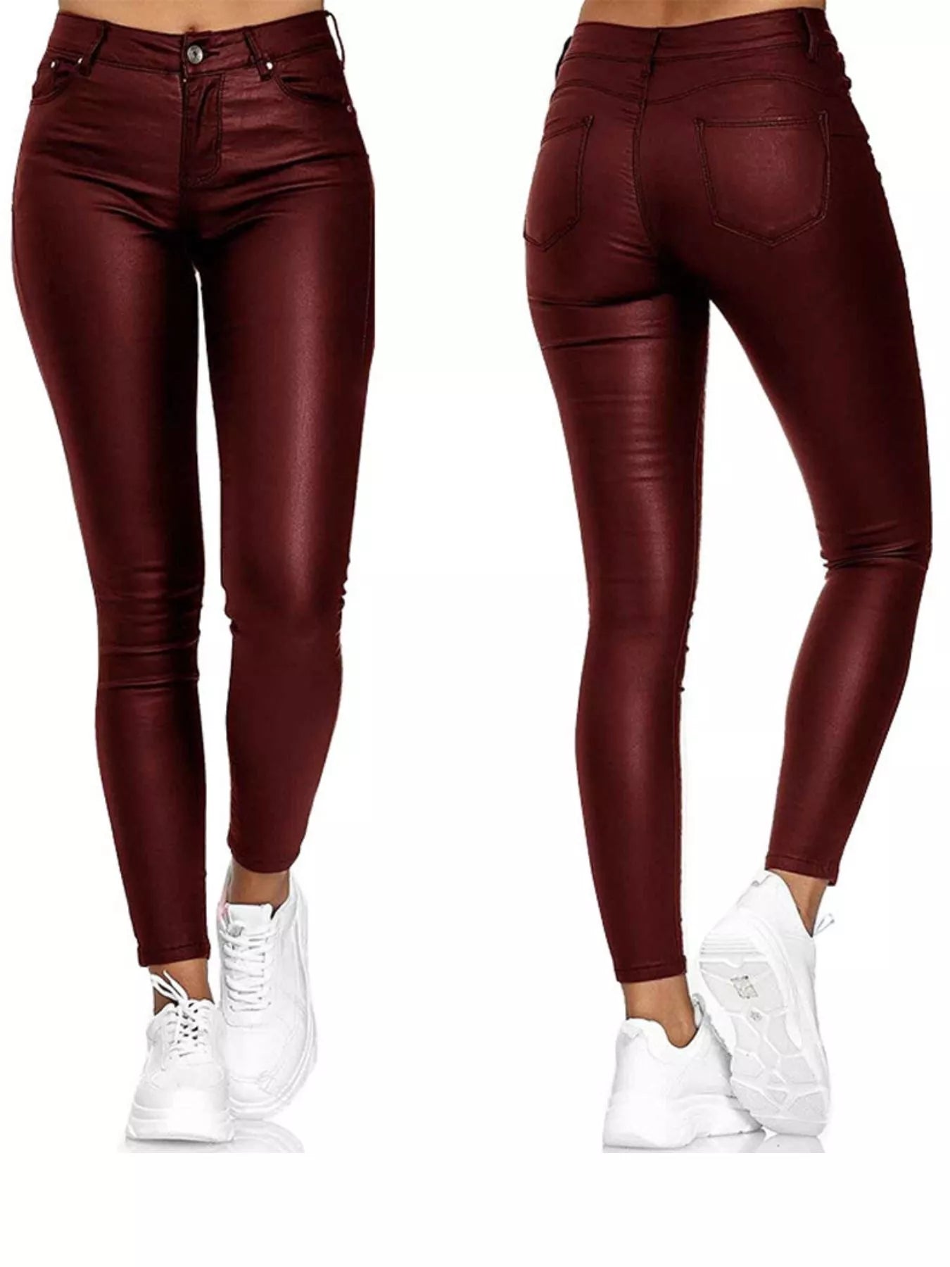 High-Waisted Leather Skinny Pants