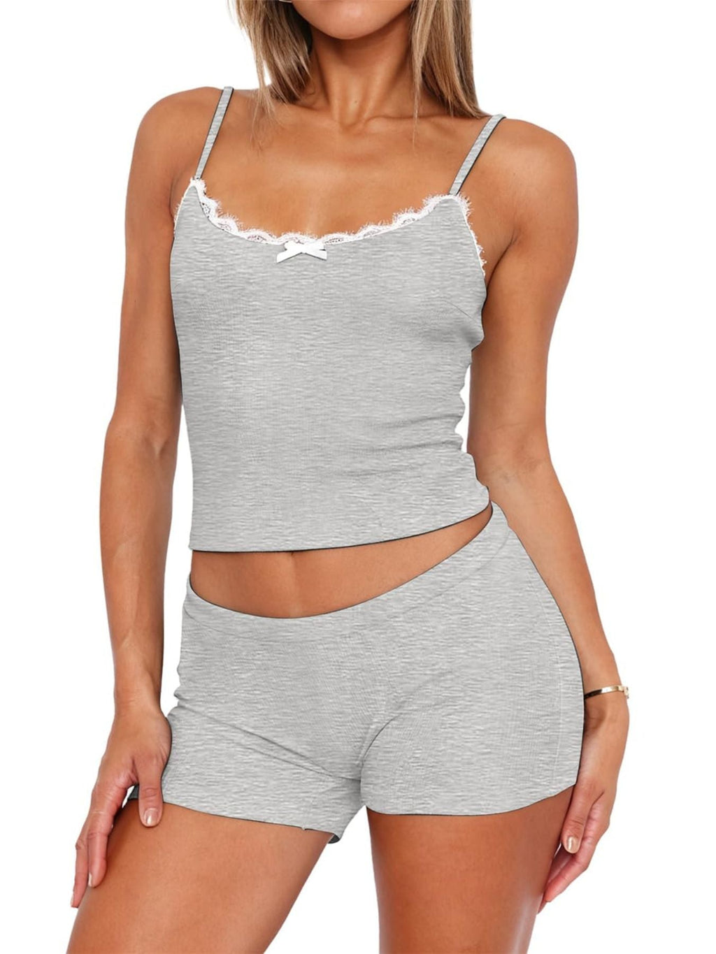 Contrast Trim Cami and Shorts Set
