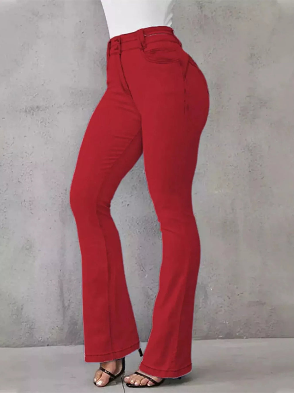 Full Size Wash High-Waisted Flare Jeans Plus Size