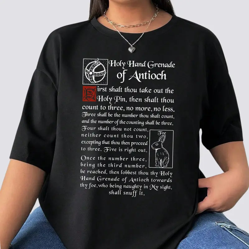 The Holy Hand Grenade of Antioch T-Shirt – Funny 1975 Cult Classic Movie Quote Weirdcore Unisex Graphic Tee