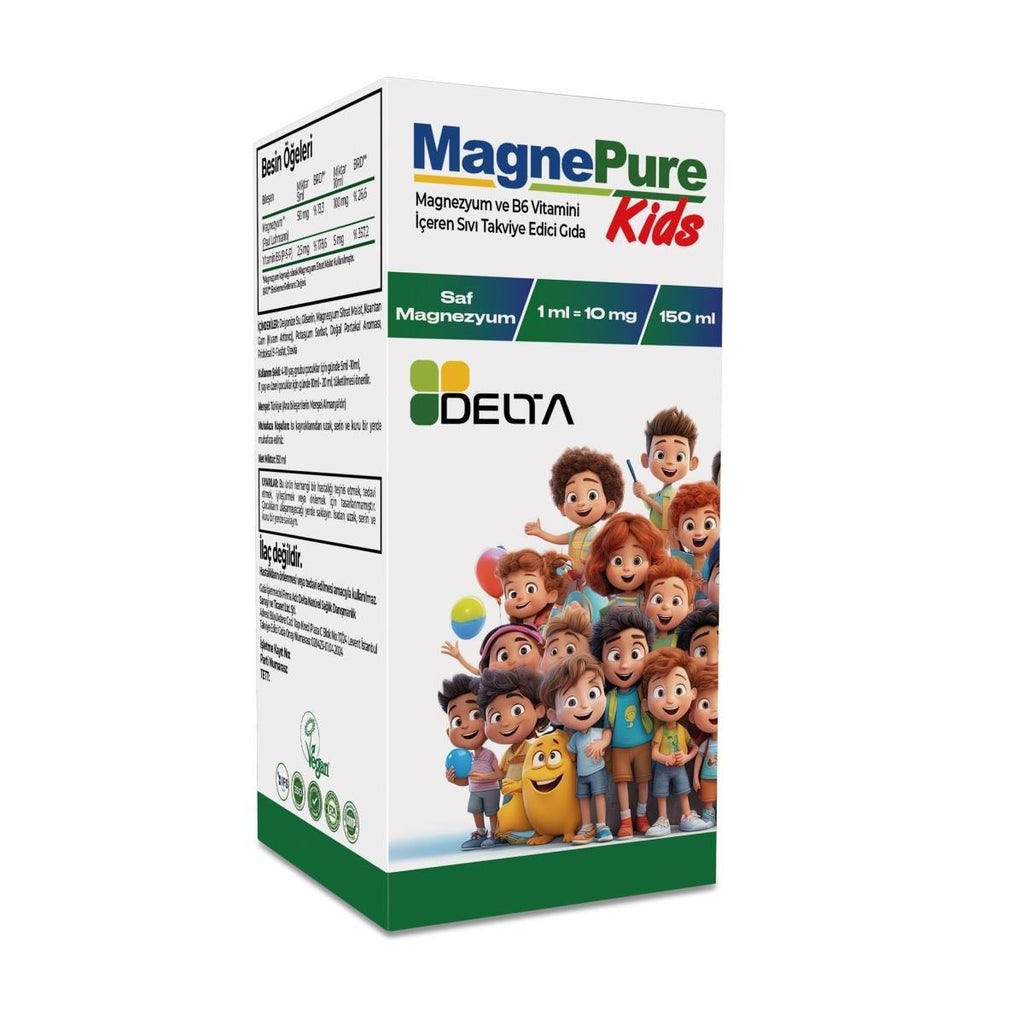 Delta Magnepure Kids Magnesium and Vitamin B6 - 150 ml Liquid for Children