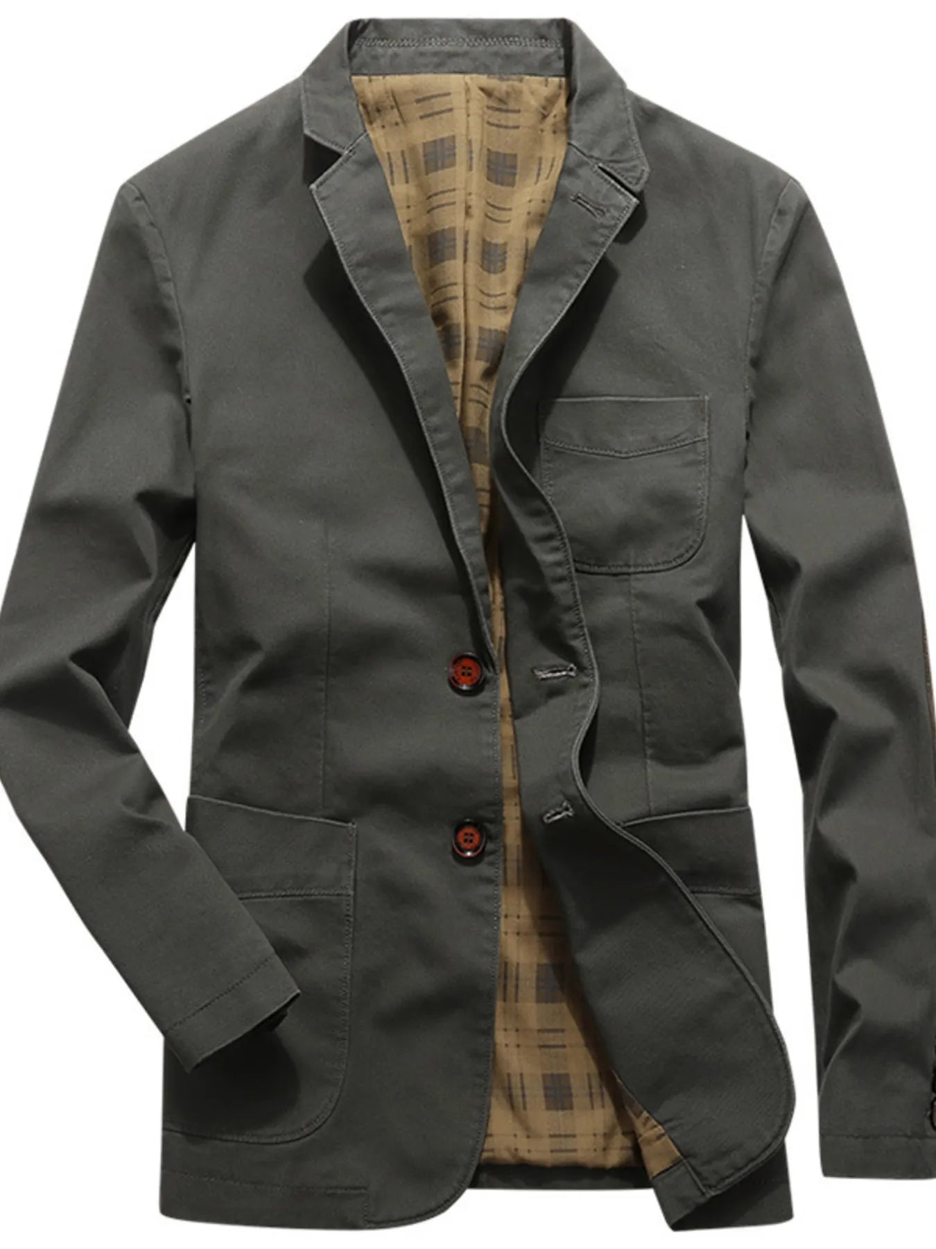 Men's Plus Size Button Up Long Sleeve Blazer