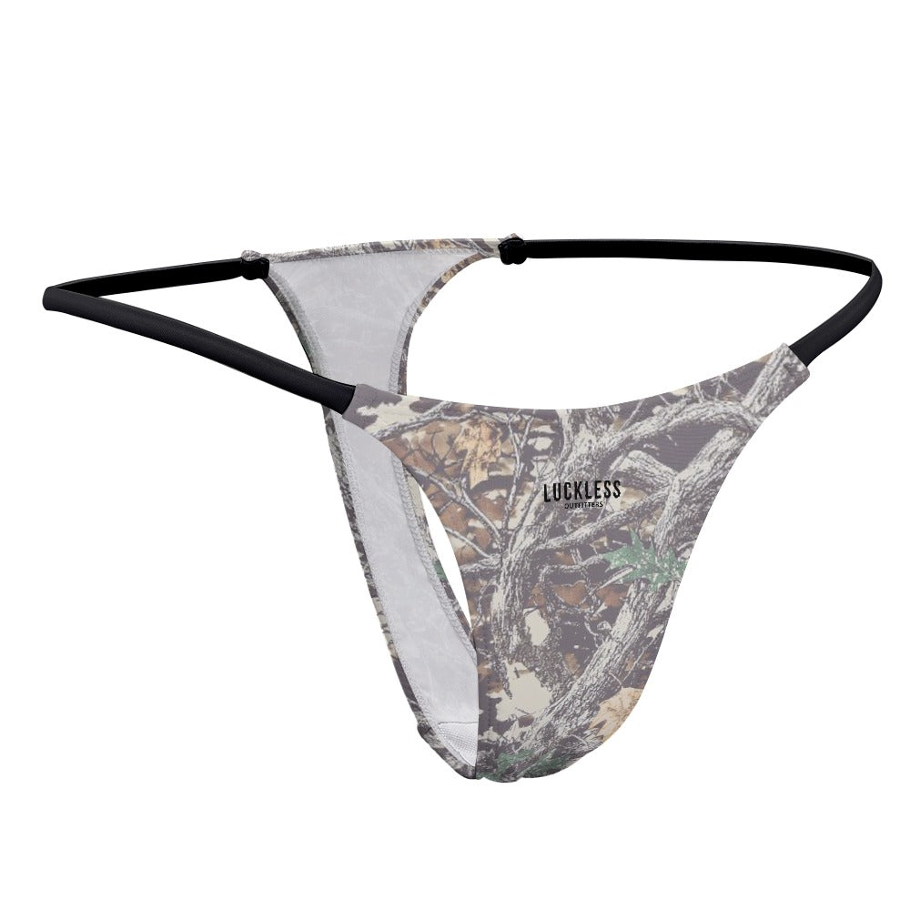 Luckless Outfitters Faded Camo Yoga Thong — side view