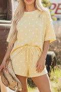 Polka Dot Casual Tee and Shorts Set