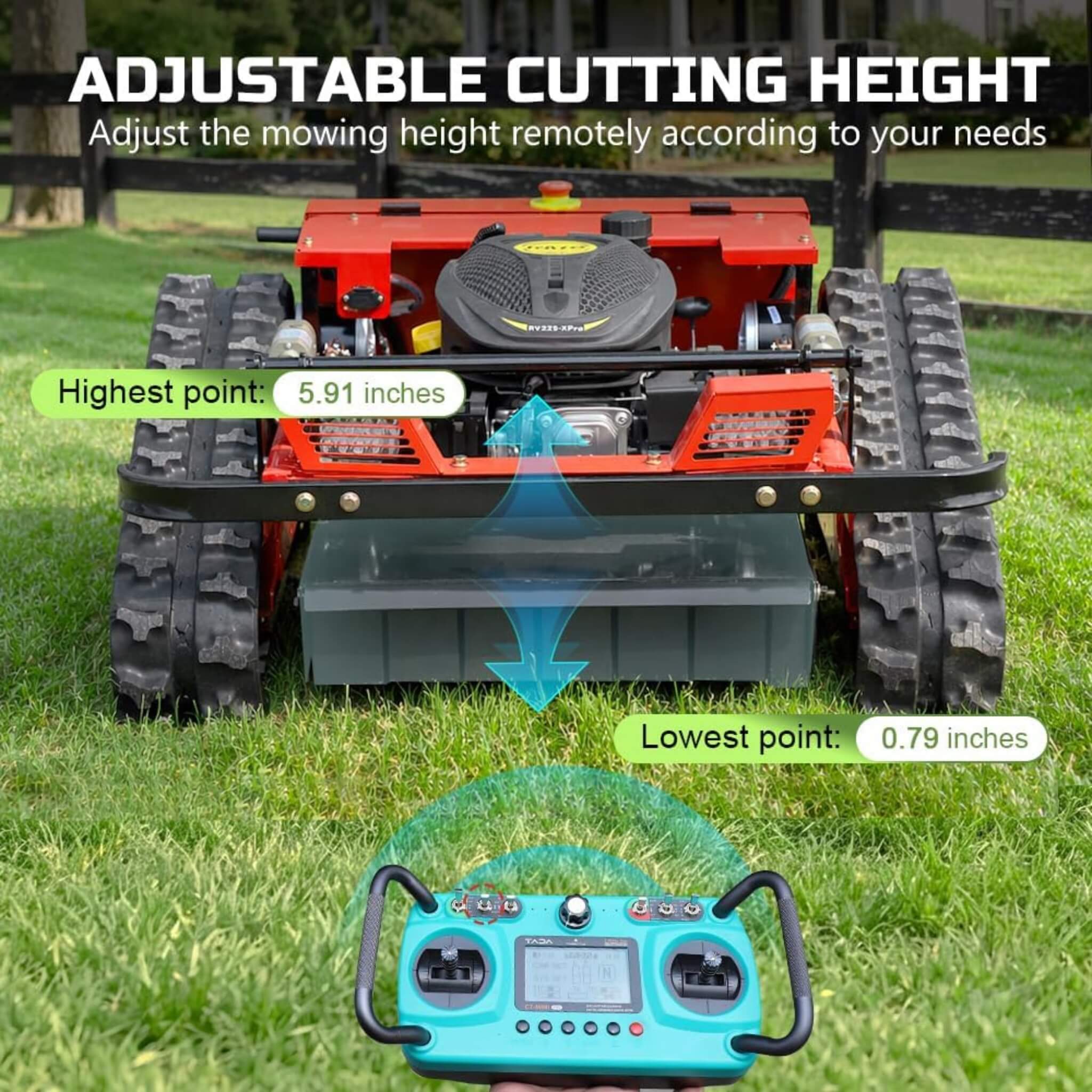 Heavy-Duty 9HP 225CC Remote-Controlled All-Terrain Gas-Powered Lawn Mower With 21-Inch Cutting Width (SAK78412) – SAKSBY WHOL