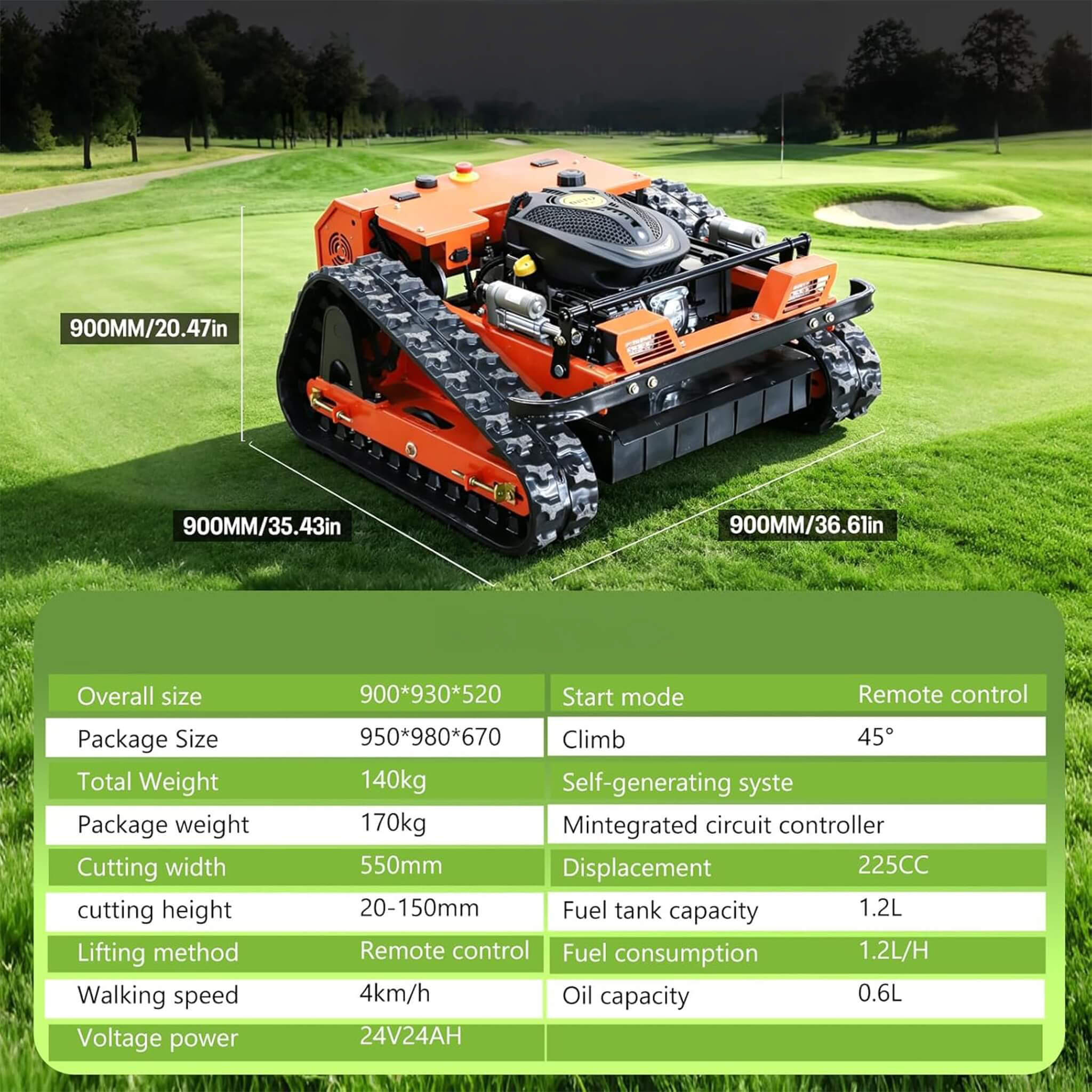 Heavy-Duty 9HP 225CC Remote-Controlled All-Terrain Gas-Powered Lawn Mower With 21-Inch Cutting Width (SAK78412) – SAKSBY WHOL