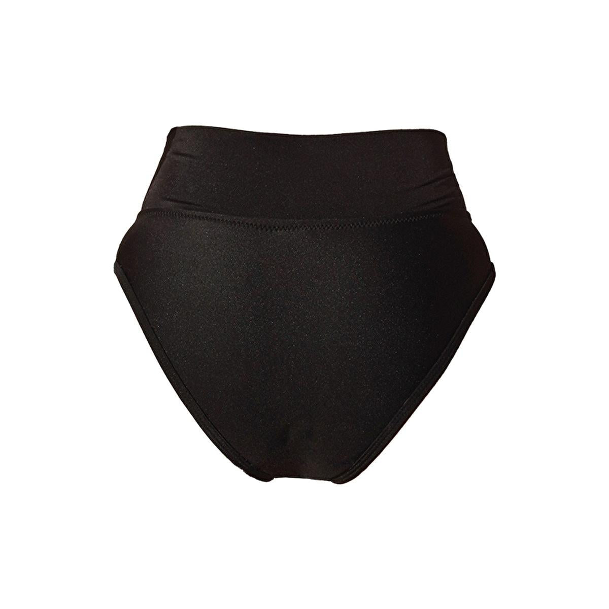 Pedkini Black High-Waisted Period Swim Bottom - Leak-Proof Regl Bikini Bottom for Swimming During Menstruation, Reusable & Absorbent - Size M