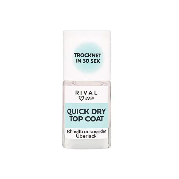 Rival Loves Me Quick Dry Gel Nail Polish Top Coat: Long Lasting, Chip-Free Shine, Fast Drying - Professional Manicure Finish at Home