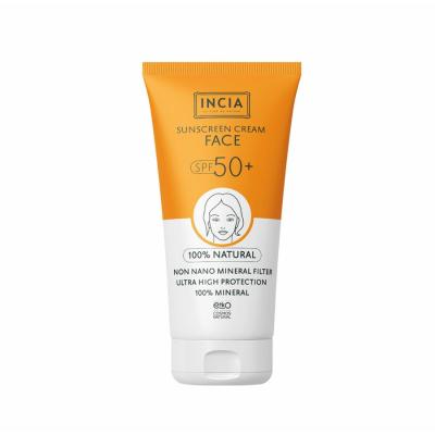 INCIA Natural Sunscreen for Face SPF 50+ - Organic Face Sunscreen for Sensitive Skin, Chemical-Free Sun Protection