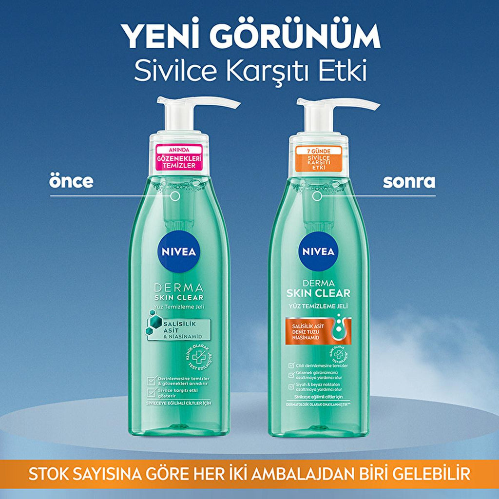 Nivea Derma Skin Clear Acne Face Wash: Deep Cleansing Salicylic Acid & Niacinamide Gel for Blemish & Pore Control, Oily & Acne-Prone Skin