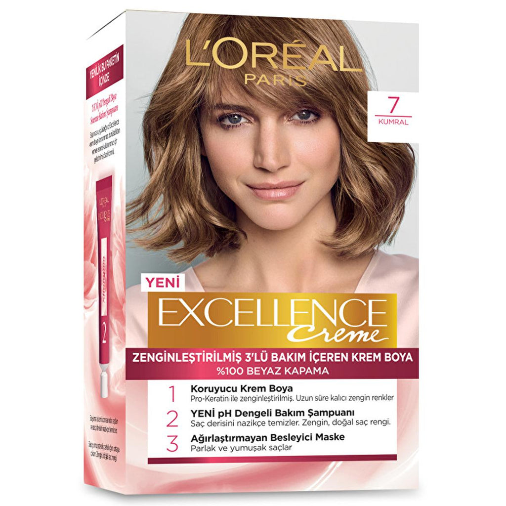 Loreal Paris Excellence Creme Hair Dye - 100% Gray Coverage, Permanent Hair Color