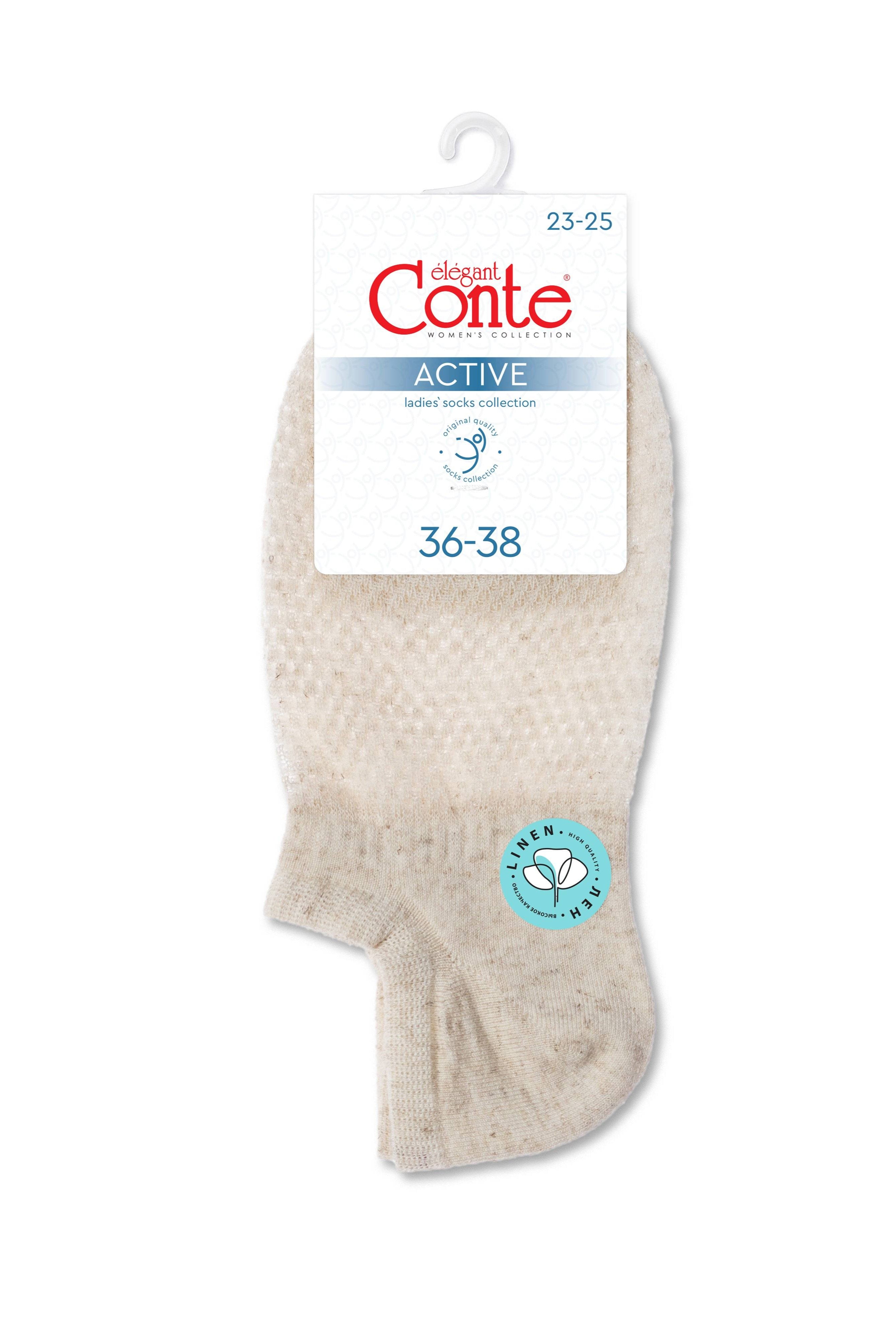 TheRanok.com Linen Ankle Socks Conte Active - 251 Openwork “Mesh” Pattern — lifestyle context