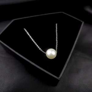 BodyCandy Stainless Steel Chain Necklace Minimalist Pearl Pendant Necklace — main product shot