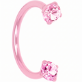 BodyCandy Pink Double Gem Horseshoe Nose Ring - Solid Titanium Anodized — main product shot
