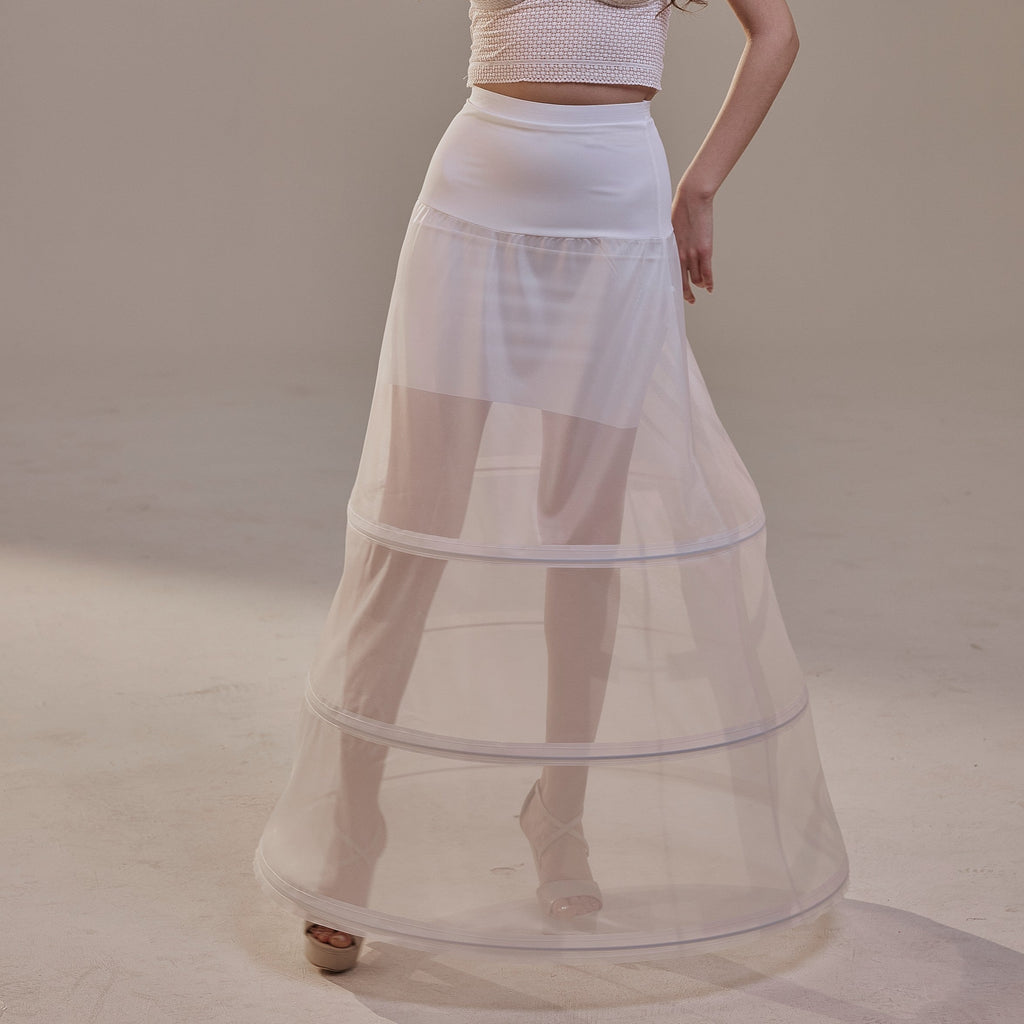 A-Line Wedding Dress Crinoline Skirt , 3 Hoops & Waist Corsage – Bridal Port, view 5