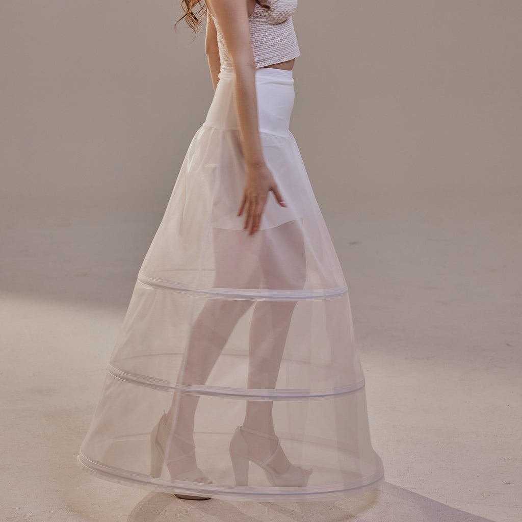 A-Line Wedding Dress Crinoline Skirt , 3 Hoops & Waist Corsage – Bridal Port, view 6