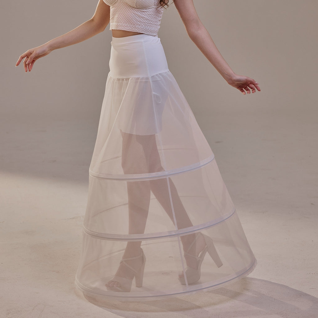 A-Line Wedding Dress Crinoline Skirt , 3 Hoops & Waist Corsage – Bridal Port, view 7