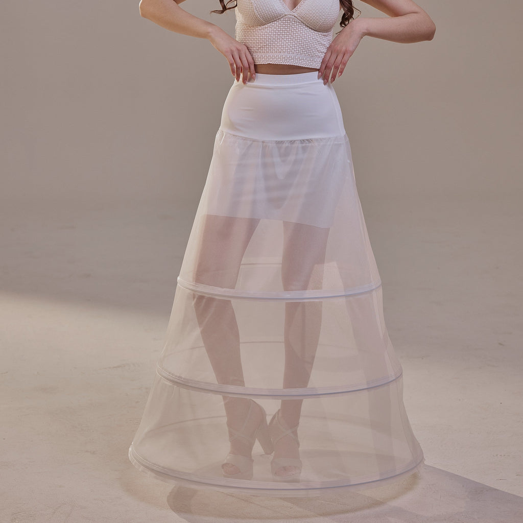 A-Line Wedding Dress Crinoline Skirt , 3 Hoops & Waist Corsage – Bridal Port, view 9