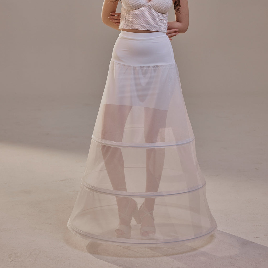 A-Line Wedding Dress Crinoline Skirt , 3 Hoops & Waist Corsage – Bridal Port, view 10