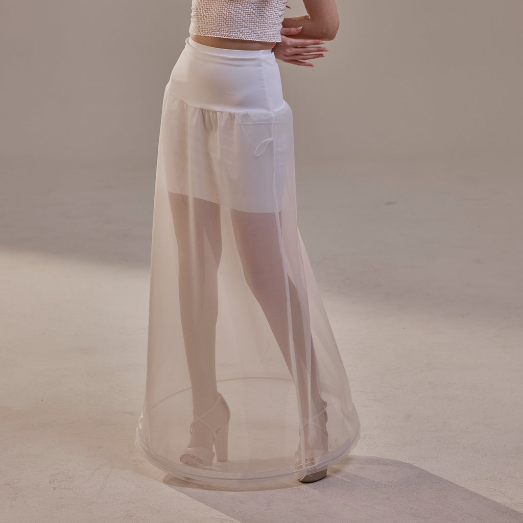 A-Line Wedding Dress Petticoat , One Hoop Underskirt with Waist Corsage – Bridal Port, view 2