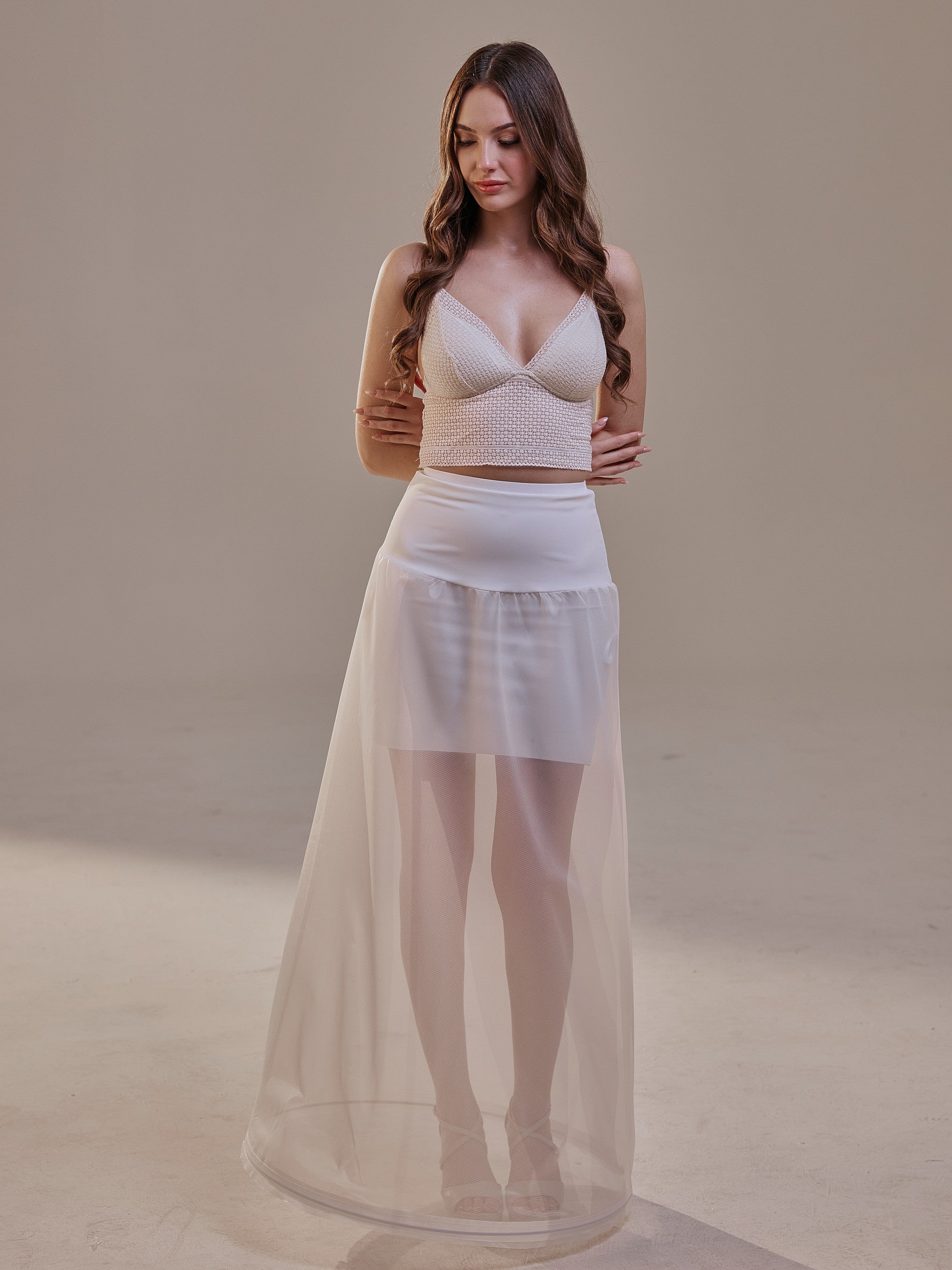 A-Line Wedding Dress Petticoat , One Hoop Underskirt with Waist Corsage – Bridal Port, view 11