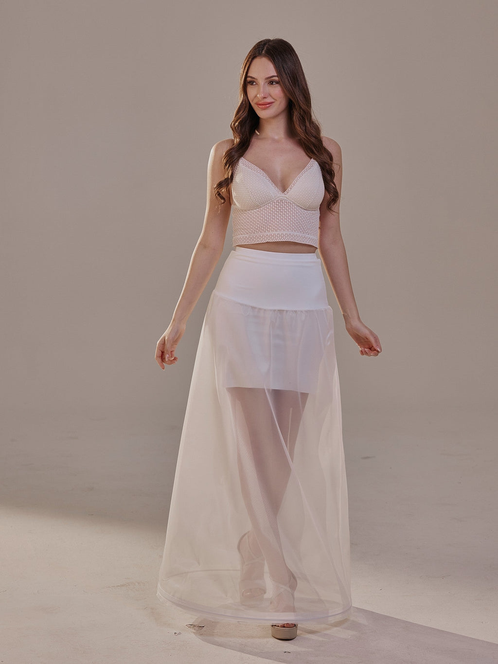 A-Line Wedding Dress Petticoat , One Hoop Underskirt with Waist Corsage – Bridal Port, view 3