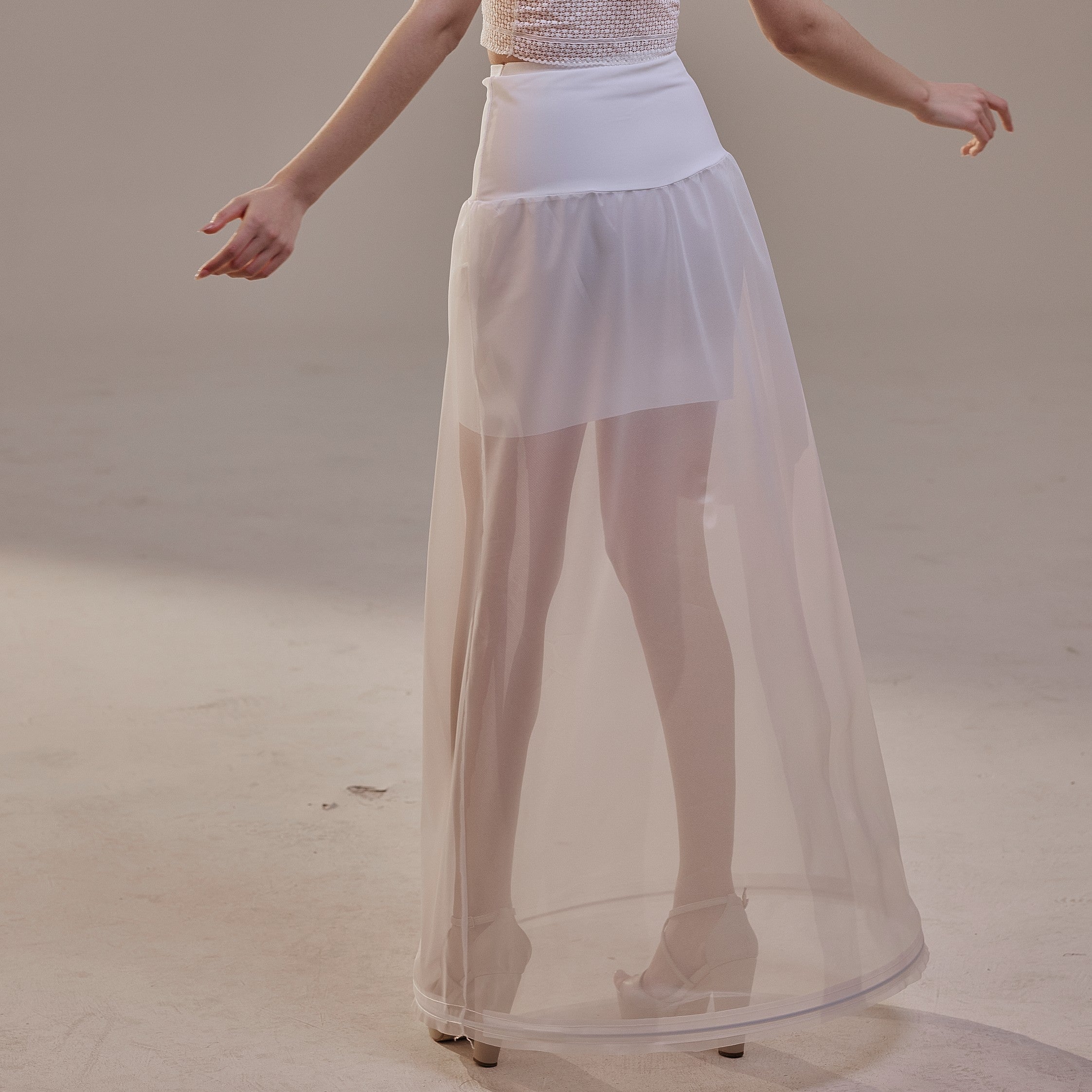 A-Line Wedding Dress Petticoat , One Hoop Underskirt with Waist Corsage – Bridal Port, view 8