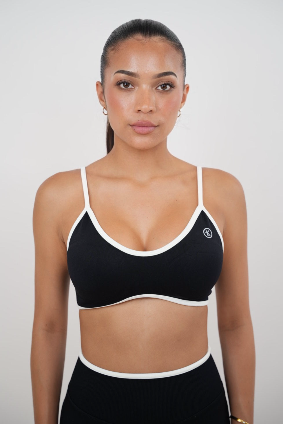 KIMITH BRAND Passion is Power Black Sports Bra — main product shot