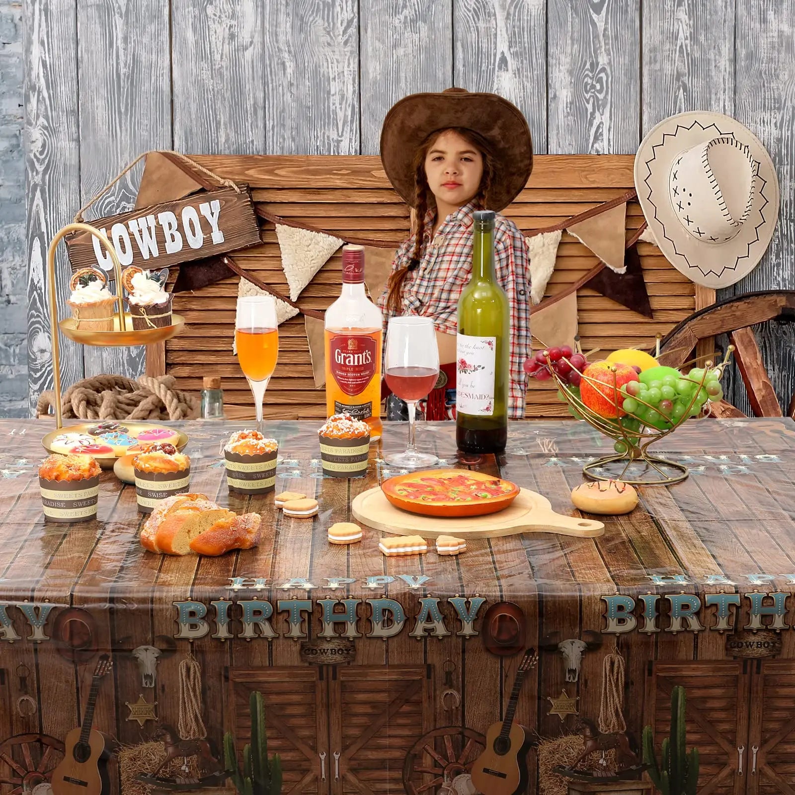 Perfecsy Western Tablecloths Its Me Hi Im The Birthday ts Me Party Supplies Cowboy Party Decorations Music Birthday Party Dec
