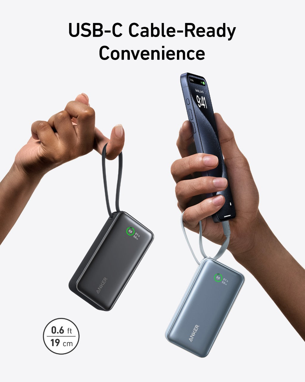 Anker Nano Power Bank (30W, Built-In USB-C Cable), view 3