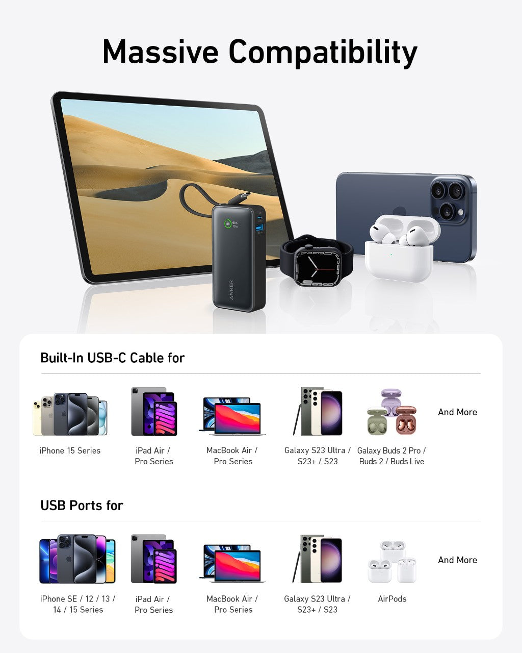 Anker Nano Power Bank (30W, Built-In USB-C Cable), view 6