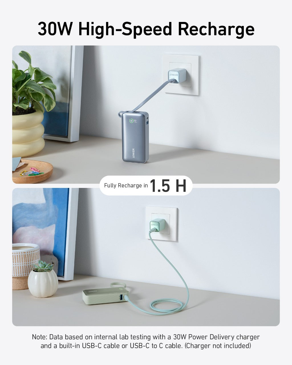 Anker Nano Power Bank (30W, Built-In USB-C Cable), view 11