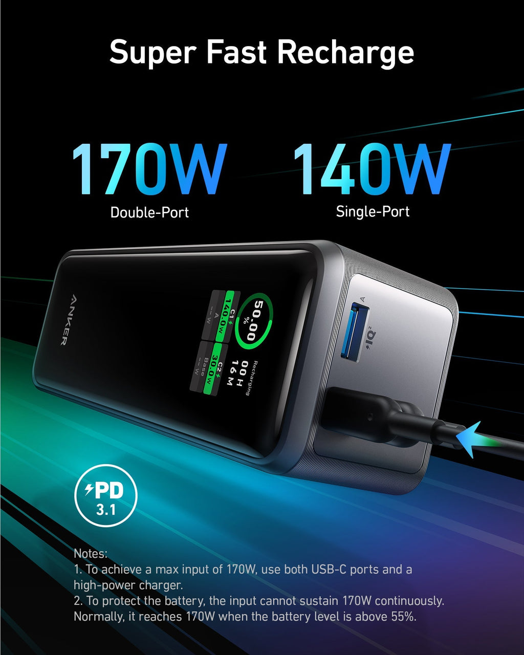 Anker Prime Power Bank (27K, 250W), view 5