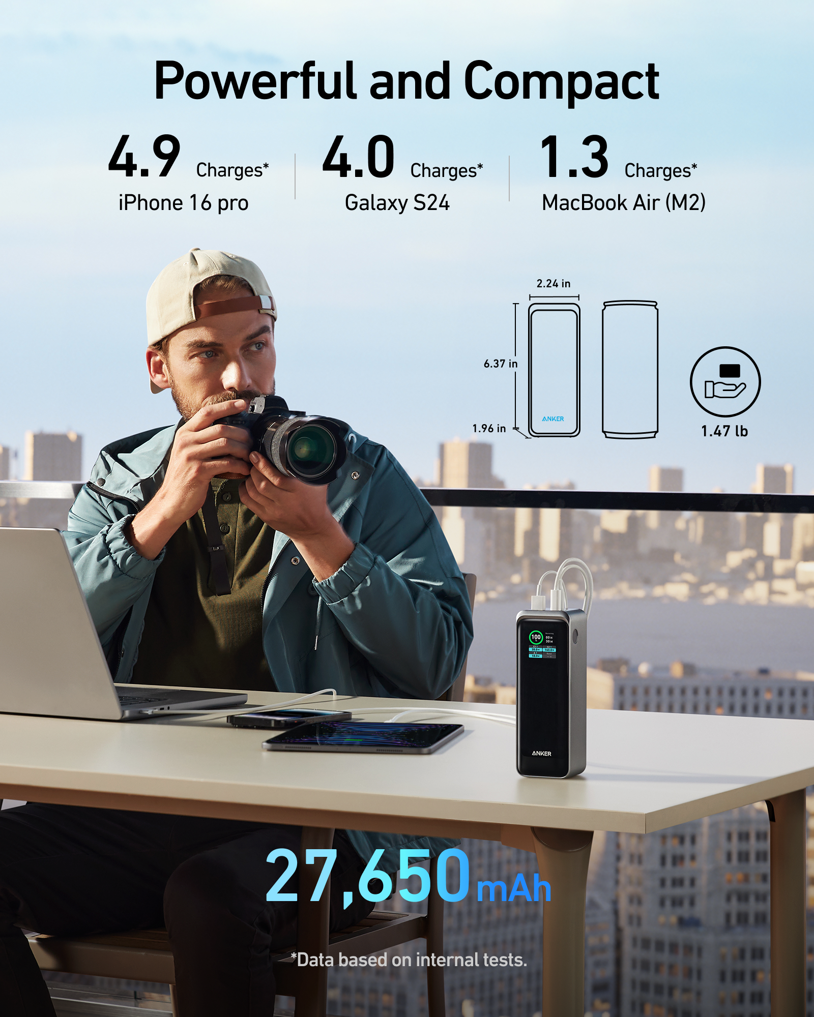Anker Prime Power Bank (27K, 250W), view 4