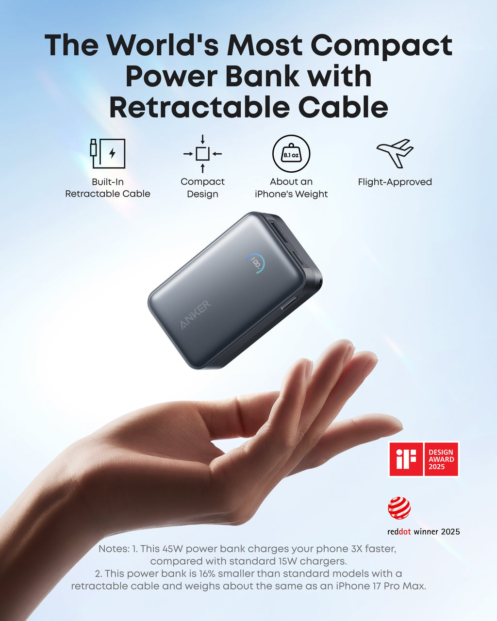 Anker Nano Power Bank (10K, 45W, Built-In Retractable USB-C Cable), view 11