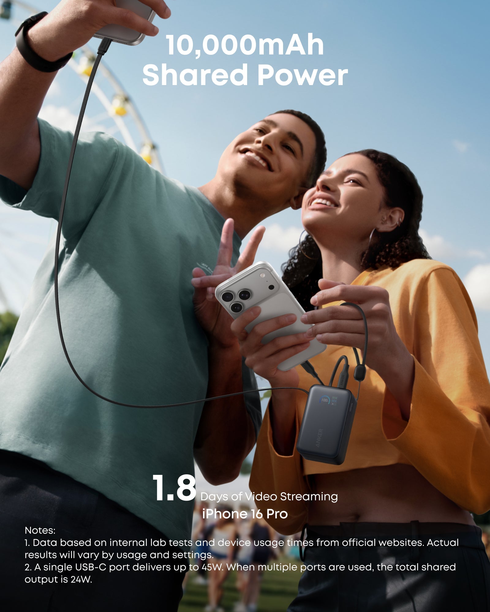 Anker Nano Power Bank (10K, 45W, Built-In Retractable USB-C Cable), view 13