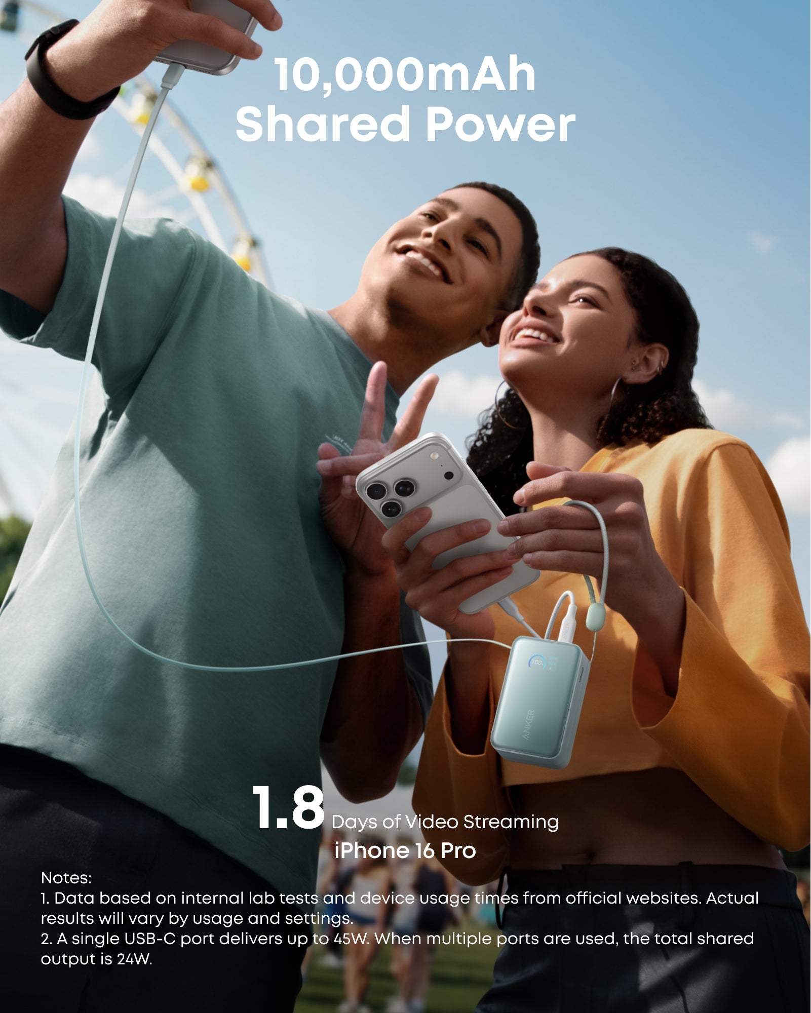 Anker Nano Power Bank (10K, 45W, Built-In Retractable USB-C Cable), view 20