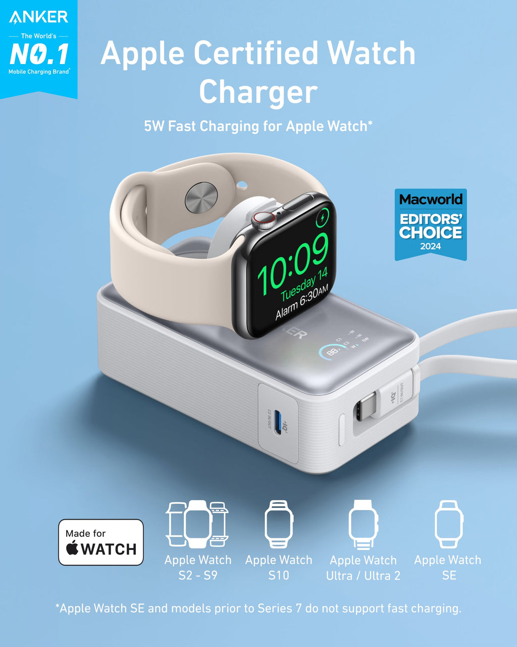 Anker MagGo Power Bank (10K, 35W, For Apple Watch), view 8