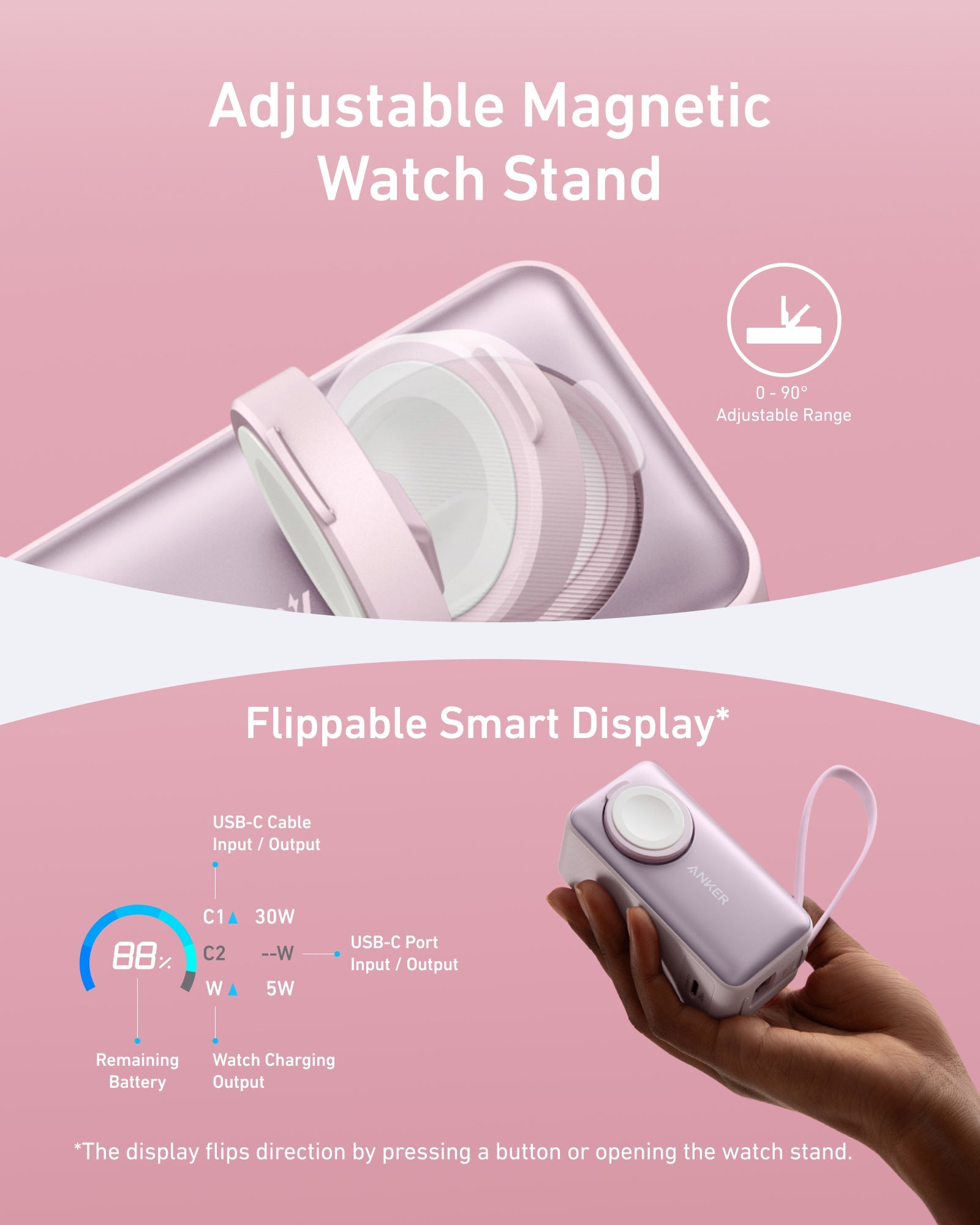 Anker MagGo Power Bank (10K, 35W, For Apple Watch), view 17