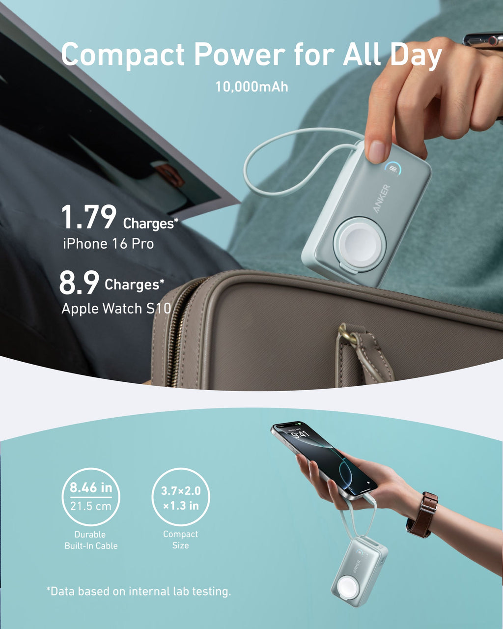 Anker MagGo Power Bank (10K, 35W, For Apple Watch), view 22