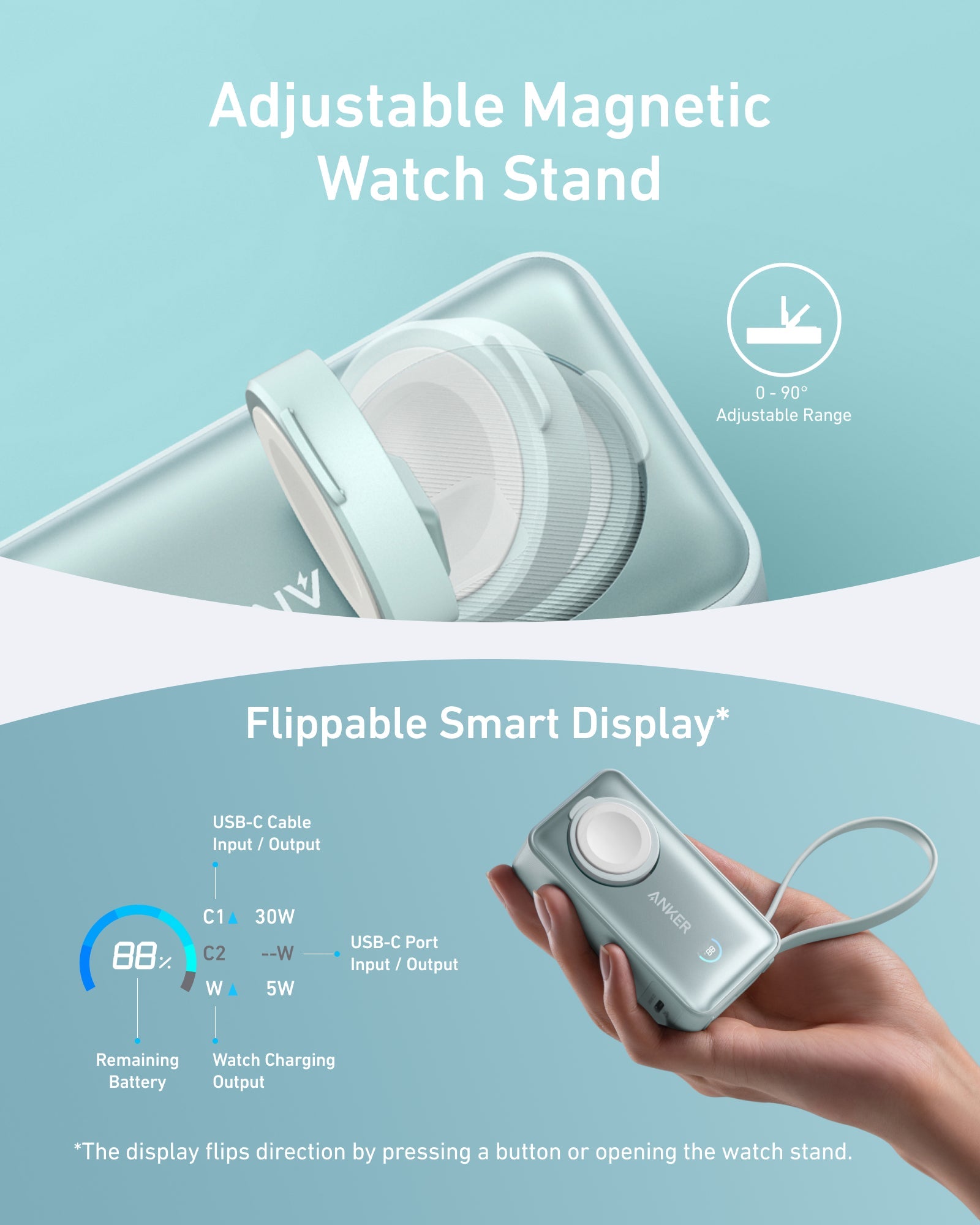 Anker MagGo Power Bank (10K, 35W, For Apple Watch), view 23