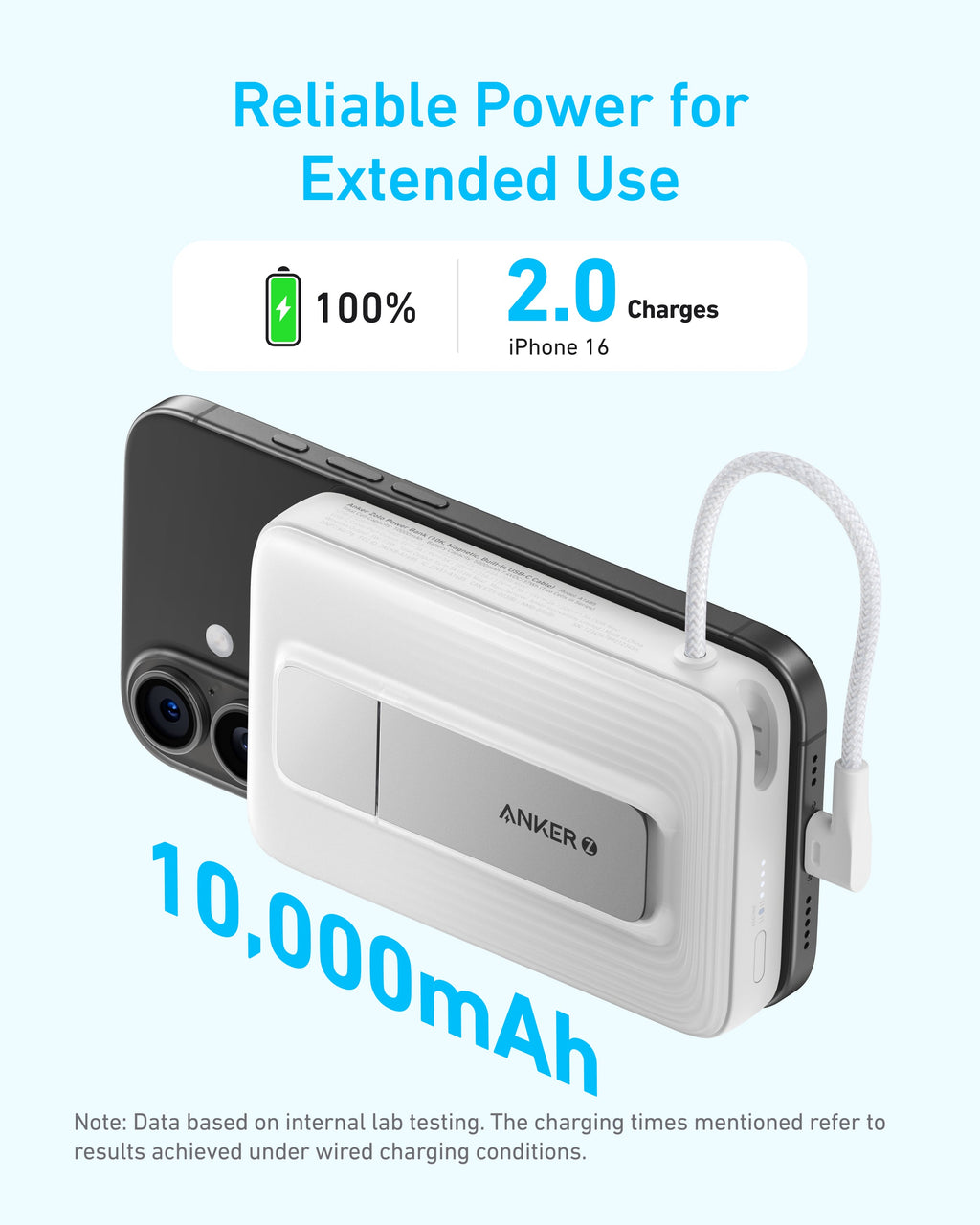 Anker Zolo Magnetic Power Bank (10K, 30W, Built-in USB-C Cable), view 3