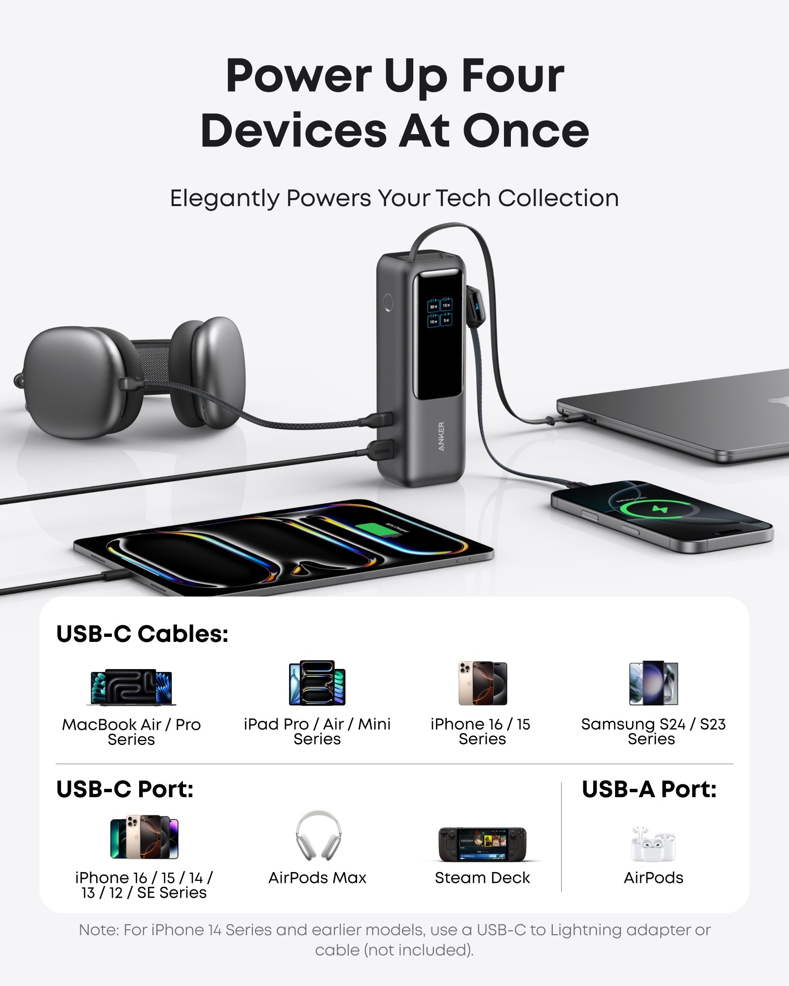 Anker Laptop Power Bank (25K, 165W, Built-In and Retractable Cables), view 5