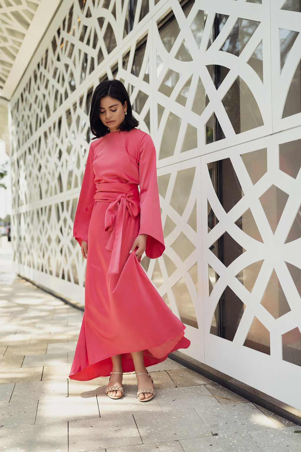 BELL DRESS IN HOT PINK