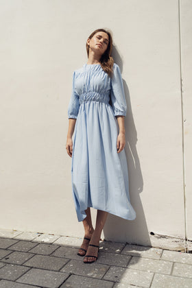 profile-nyc SKY SMOCKING DRESS