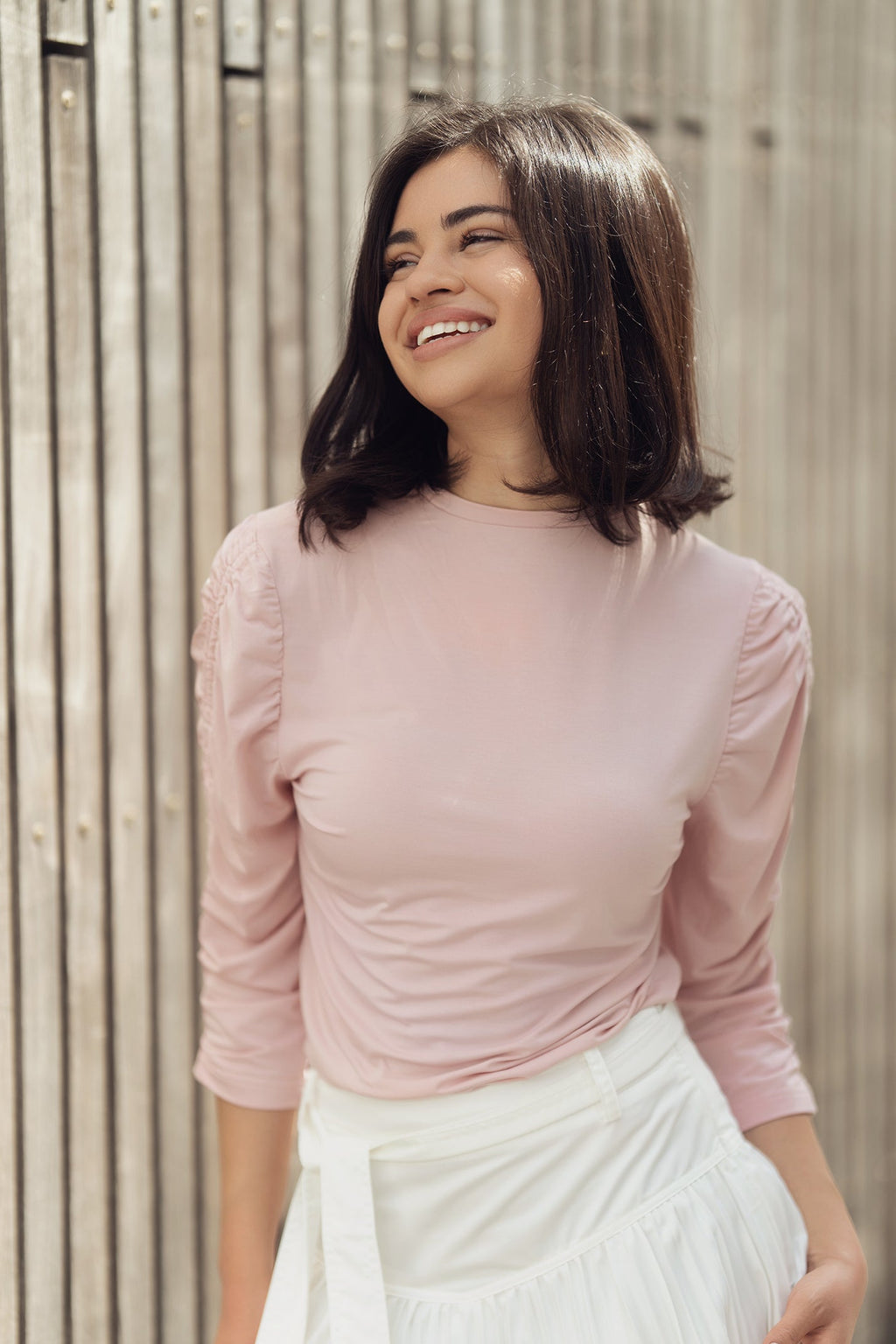 profile-nyc MODAL RUCHED T SHIRT — top category context