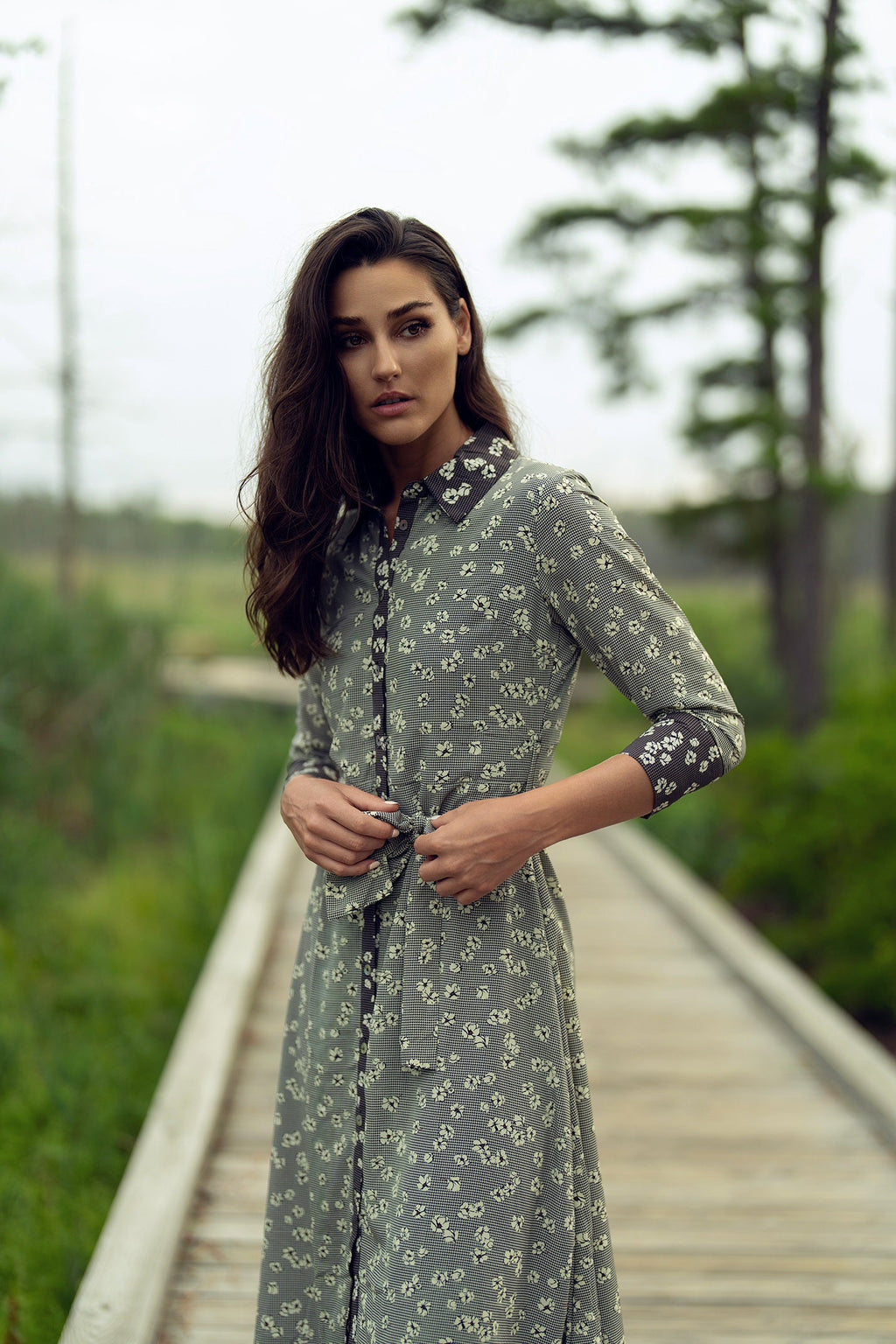 profile-nyc Floral combo dress — side view